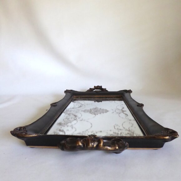 NEW 22” GOTHIC VANITY MIRRORED TRAY WITH HANDLES - Picture 2 of 15